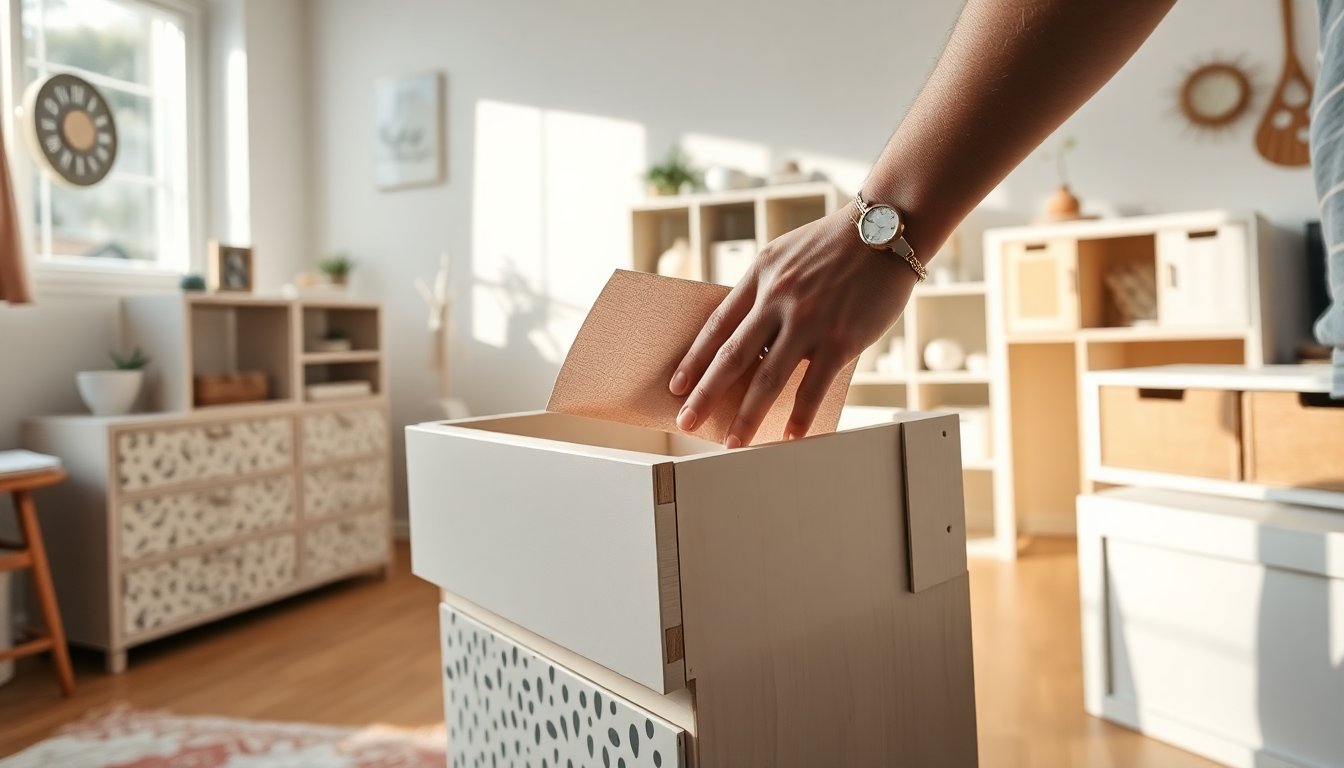 Easy IKEA furniture makeover with Trofast and vinyl decals