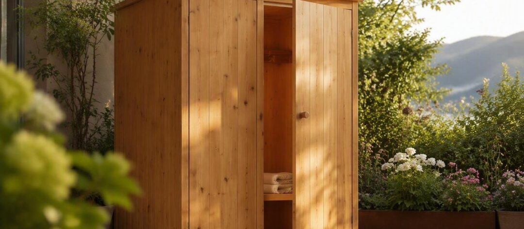 Home Idea Italia's 168 x 174 cm Wooden Changing Room: A Practical Outdoor Solution