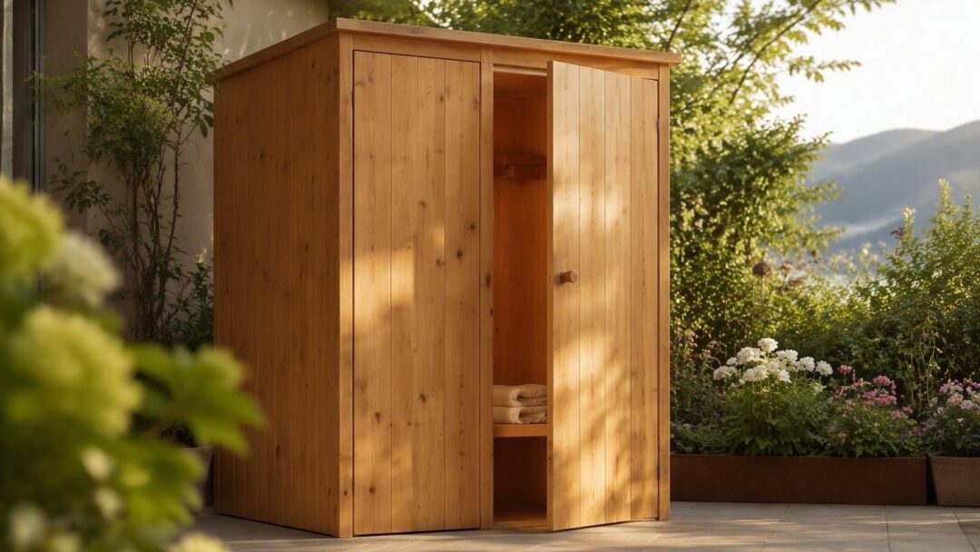 Home Idea Italia's 168 x 174 cm Wooden Changing Room: A Practical Outdoor Solution