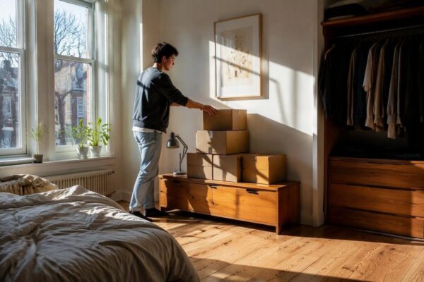 Quick and easy room organization using a box-label system