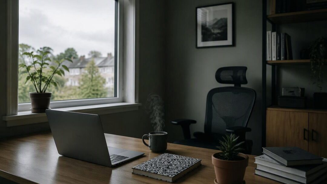 Cozy home office setup
