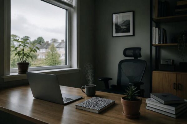 Cozy home office setup