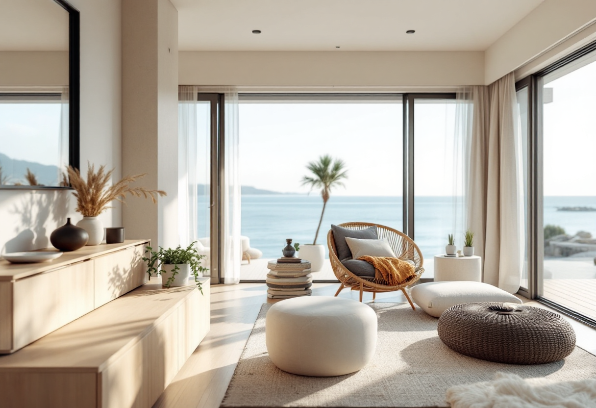 Interno di una casa al mare di 40 mq ben arredato