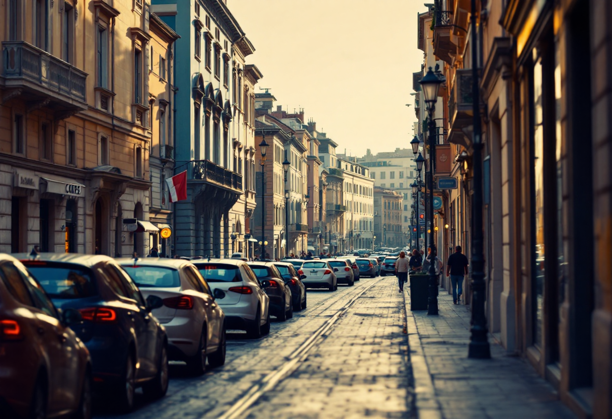 Mercato delle auto usate a Roma con diverse vetture