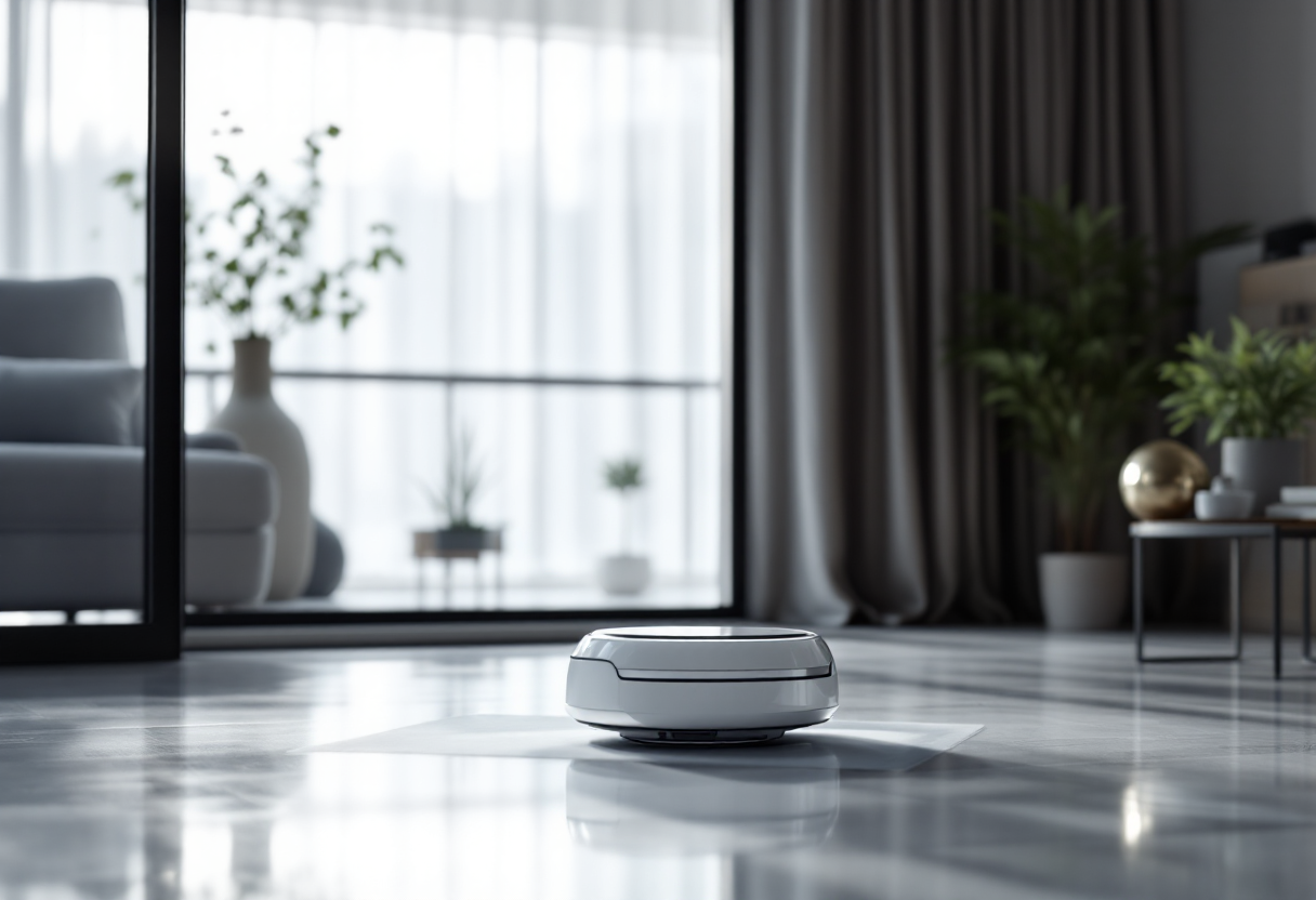 Un robot domestico in azione nella casa moderna