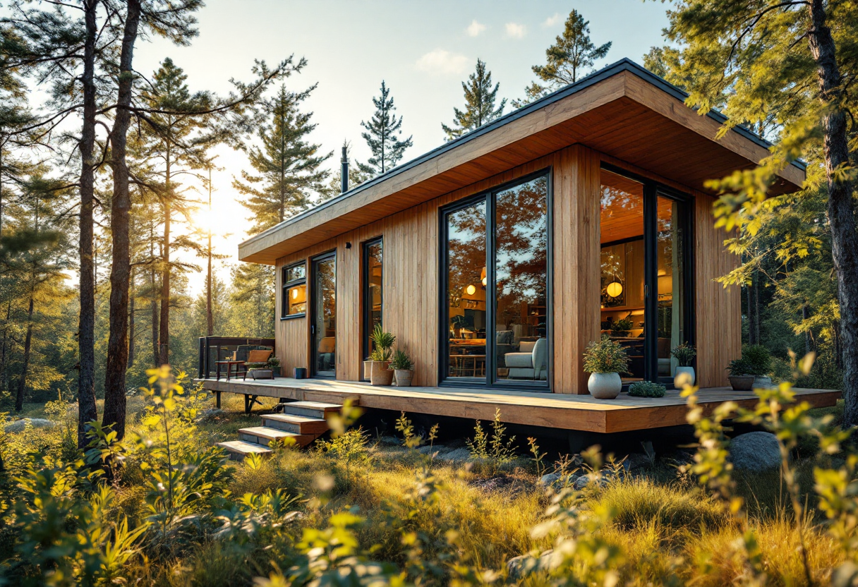 Immagine di una tiny house moderna e accogliente