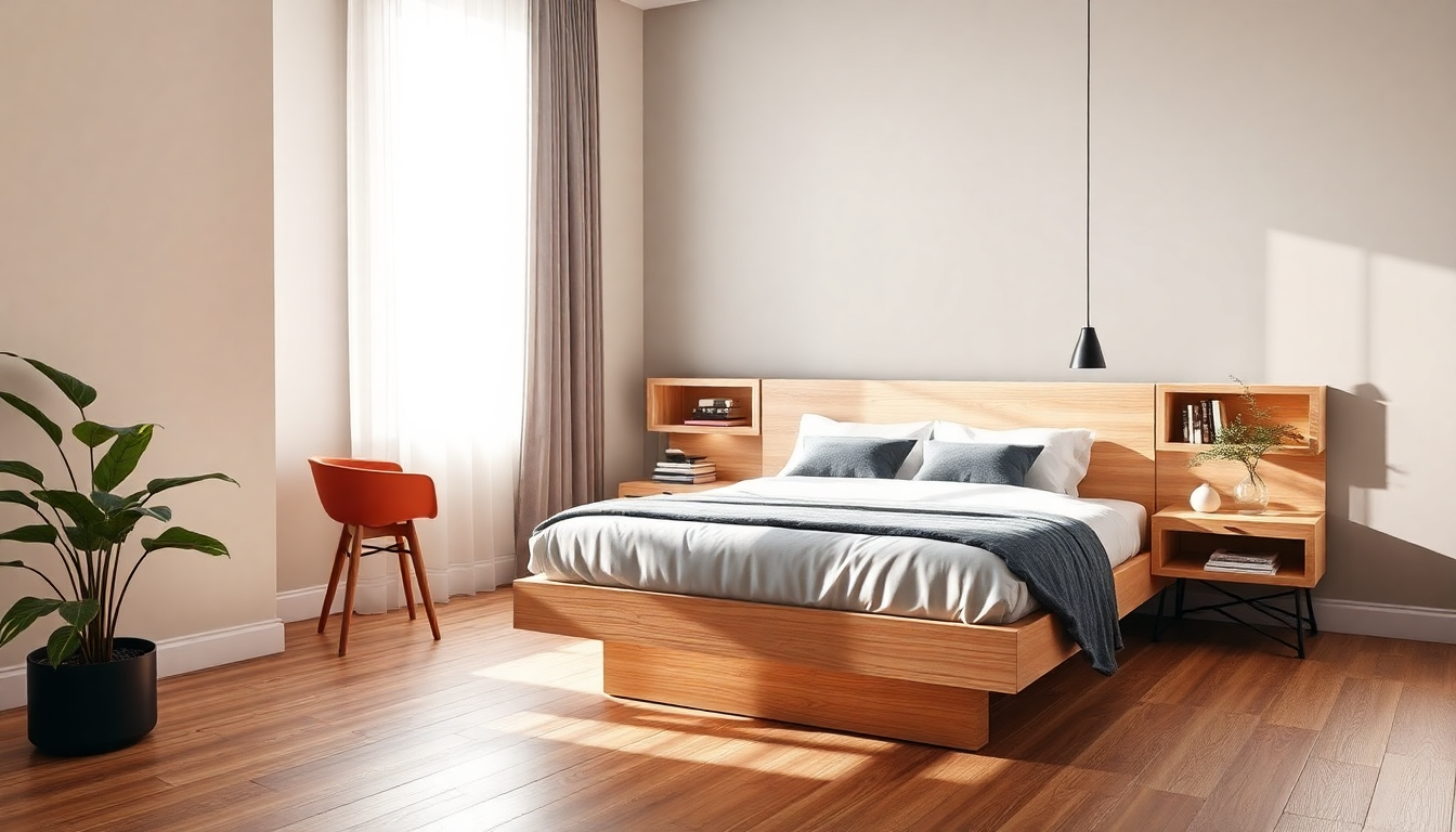 Arredare la zona notte con comodini sospesi integrati