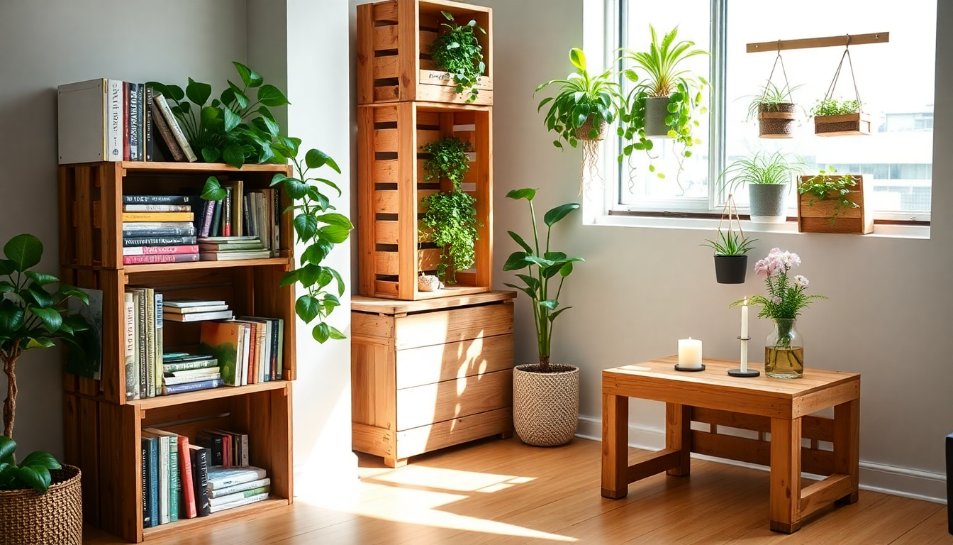Idee creative per arredare con cassette di legno