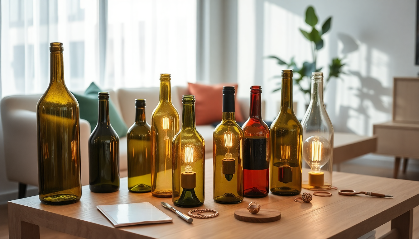 Lampade di design con bottiglie di vetro: idee creative per la tua casa