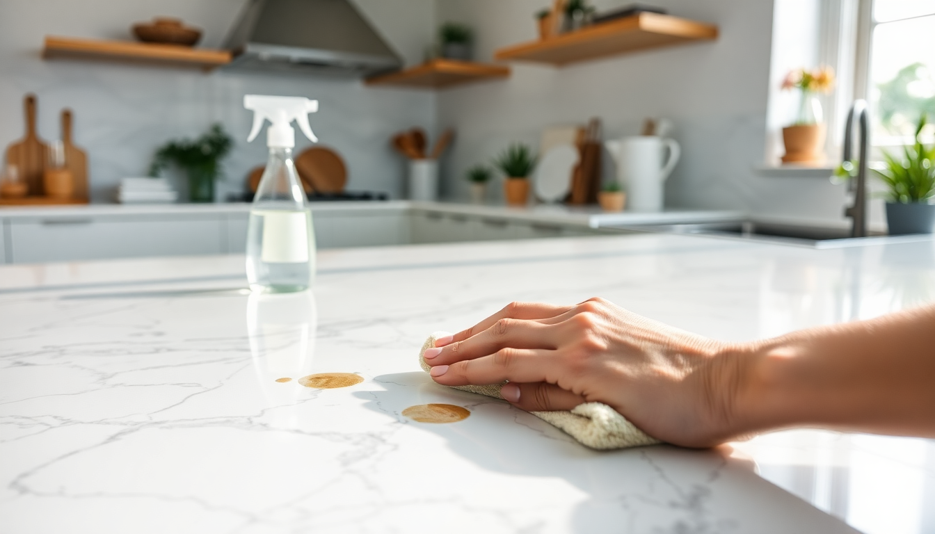 Come pulire i piani di lavoro in quarzo e rimuovere le macchie più ostinate