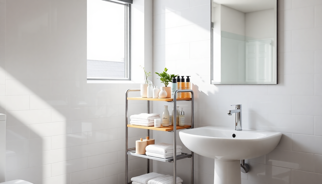 Rendi il tuo bagno un paradiso di ordine con un carrello salvaspazio