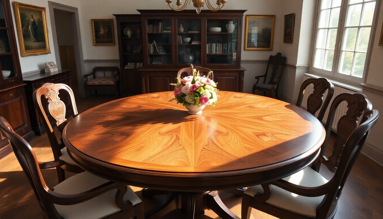 Tavolo rotondo in noce dell’800: eleganza e stile senza tempo