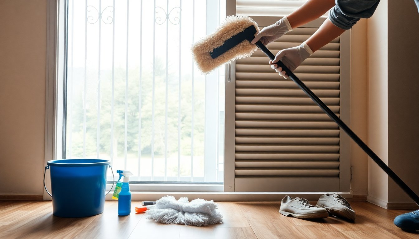 come pulire le tapparelle in verticale con un mocio e risparmiare tempo