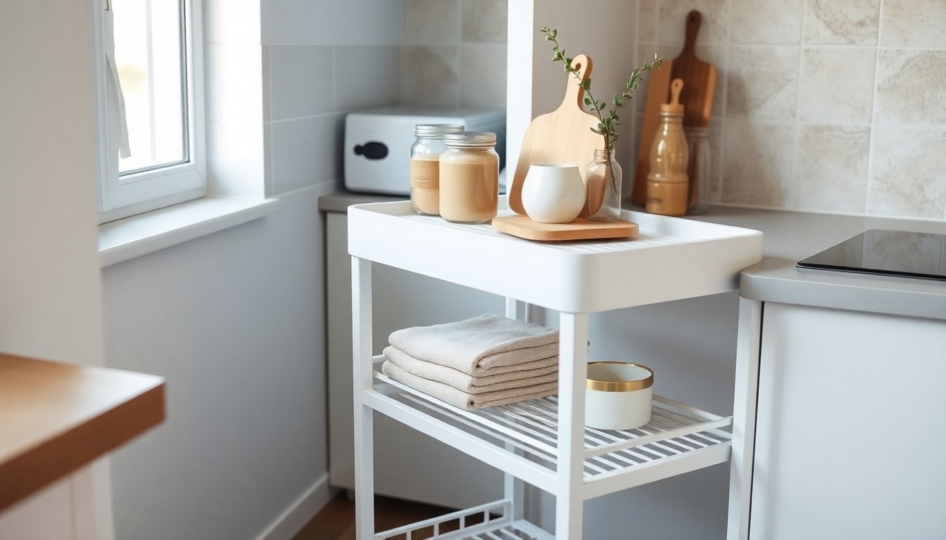 Carrello salvaspazio Spirit in PP 36x27x76 cm per cucina e bagno