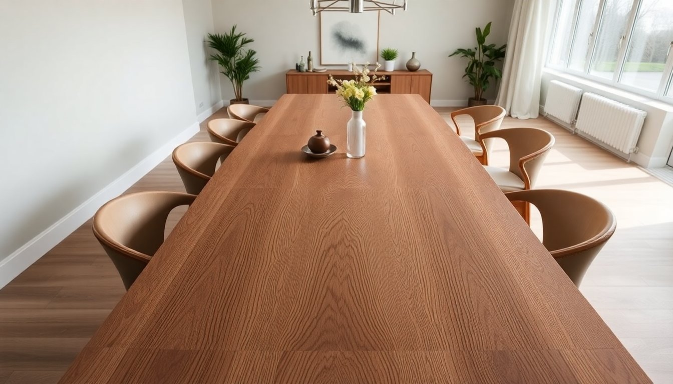 Tavolo consolle allungabile Easy in rovere rustico e noce canaletto