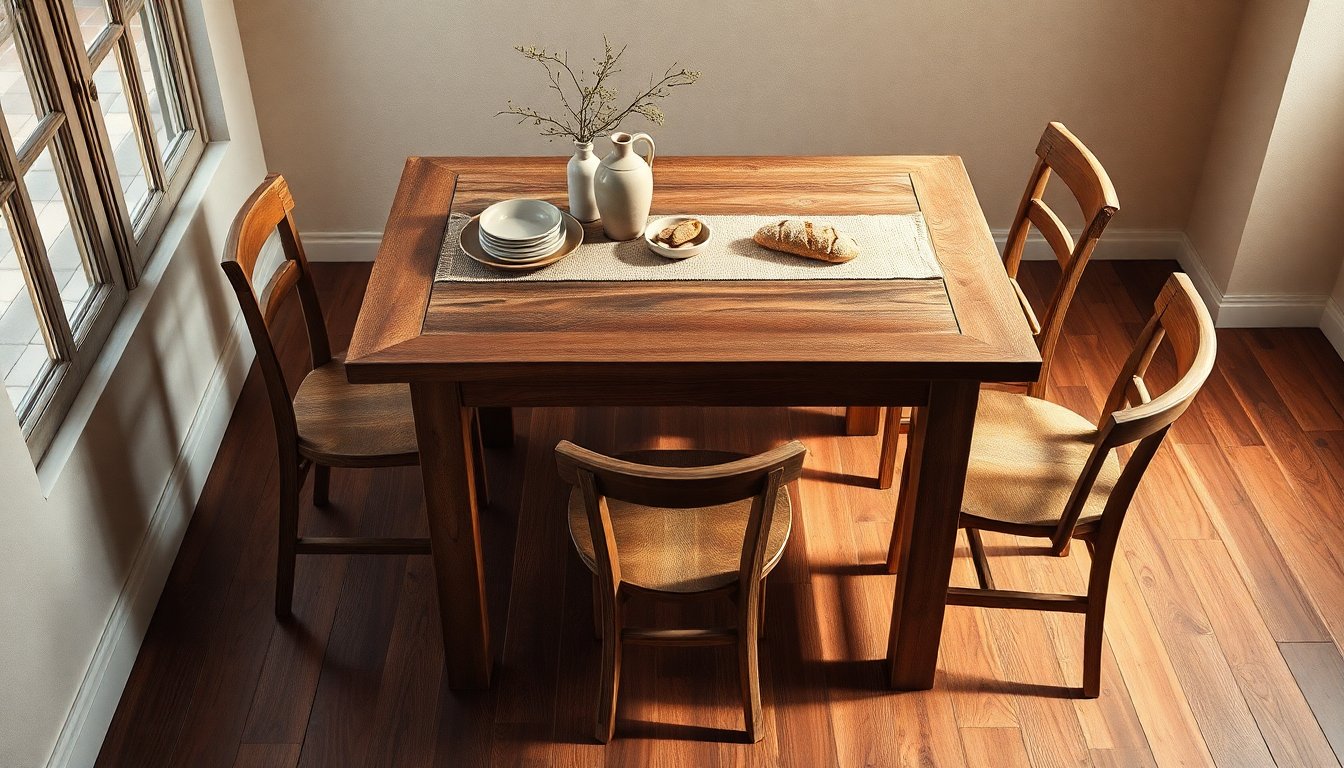 Tavolo rustico 110×110 cm in legno massello disponibile a Cambiago