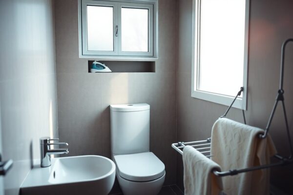 Idee salvaspazio per il bagno piccolo: layout, sanitari e stendino