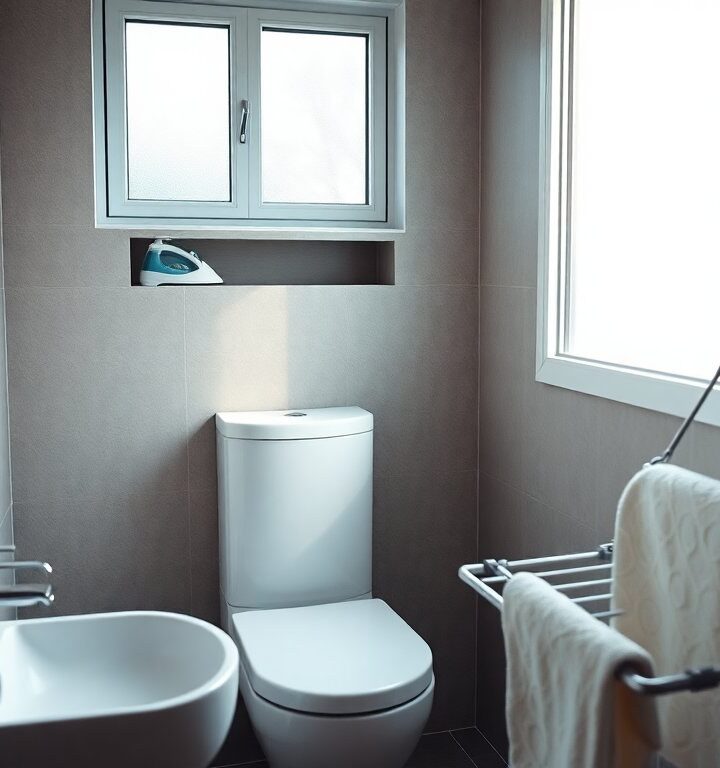 Idee salvaspazio per il bagno piccolo: layout, sanitari e stendino