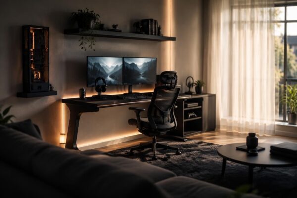 Angolo gaming in salotto: idee salvaspazio e stile