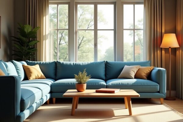 Azzurro negli interni: palette calde per soggiorno, camera e bagno