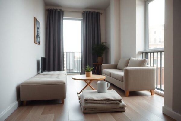 Come arredare un balcone piccolo con IKEA: layout a L e moduli pieghevoli