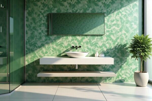 Effetto jungle in bagno: come ottenere un'oasi esotica con la carta da parati