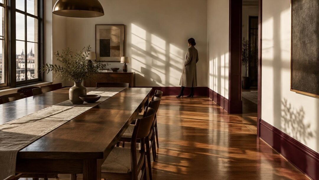 Come scegliere e installare un battiscopa color vino nella sala da pranzo