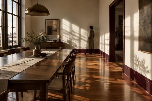 Come scegliere e installare un battiscopa color vino nella sala da pranzo