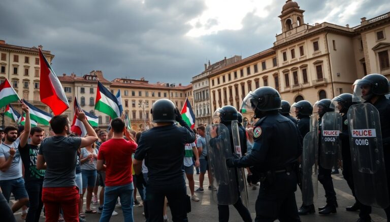 scontri a udine manifestanti e polizia in conflitto durante italia israele 1760470075