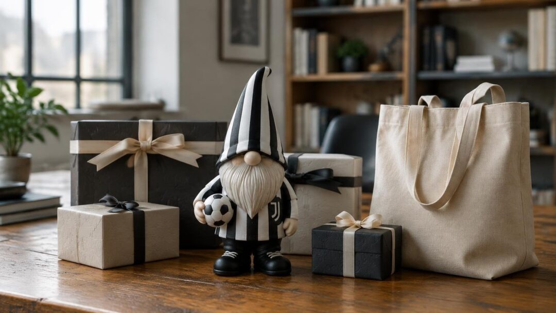 Regala il gnomo Juventus con confezioni eleganti e shopper firmati
