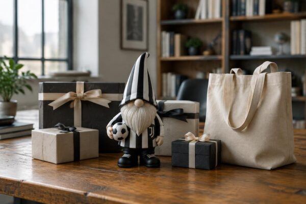 Regala il gnomo Juventus con confezioni eleganti e shopper firmati