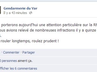 Page Facebook gendarmerie du Var