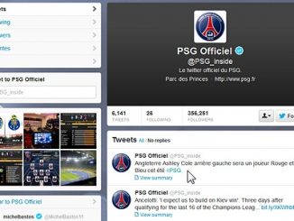 Twitter PSG annonçant Ashley Cole