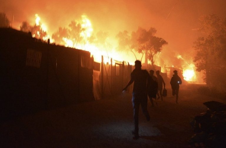 incendie camp migrants