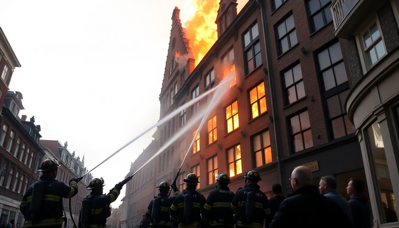Verwoestende brand in Amsterdam: historisch gebouw in vlammen op gegaan