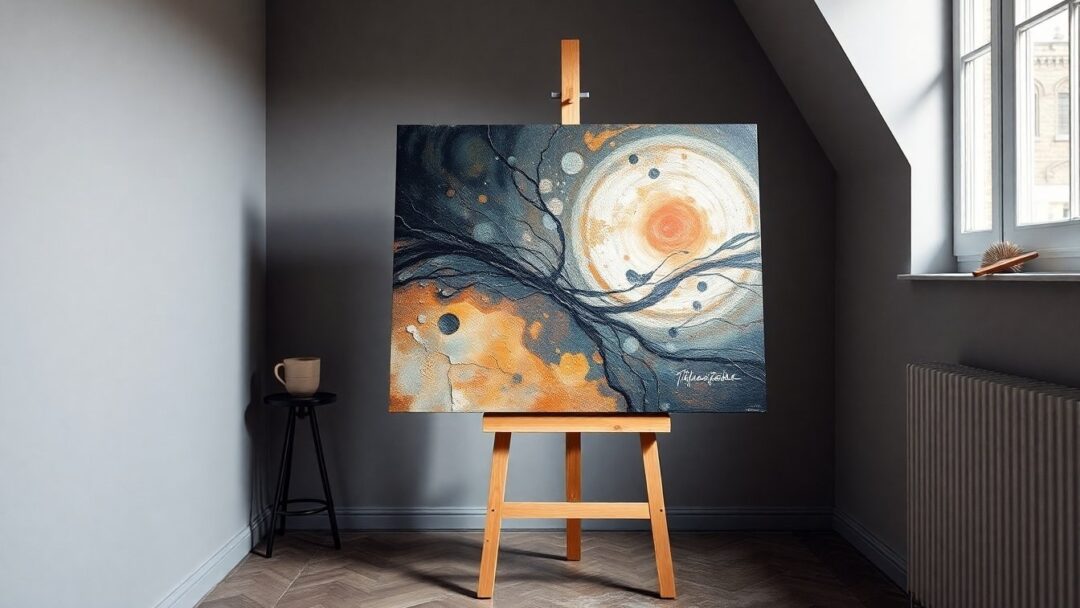 Uniek kunstwerk van Santicri: Scar of Time, De Sterrennacht 70x50 cm