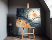 Uniek kunstwerk van Santicri: Scar of Time, De Sterrennacht 70x50 cm
