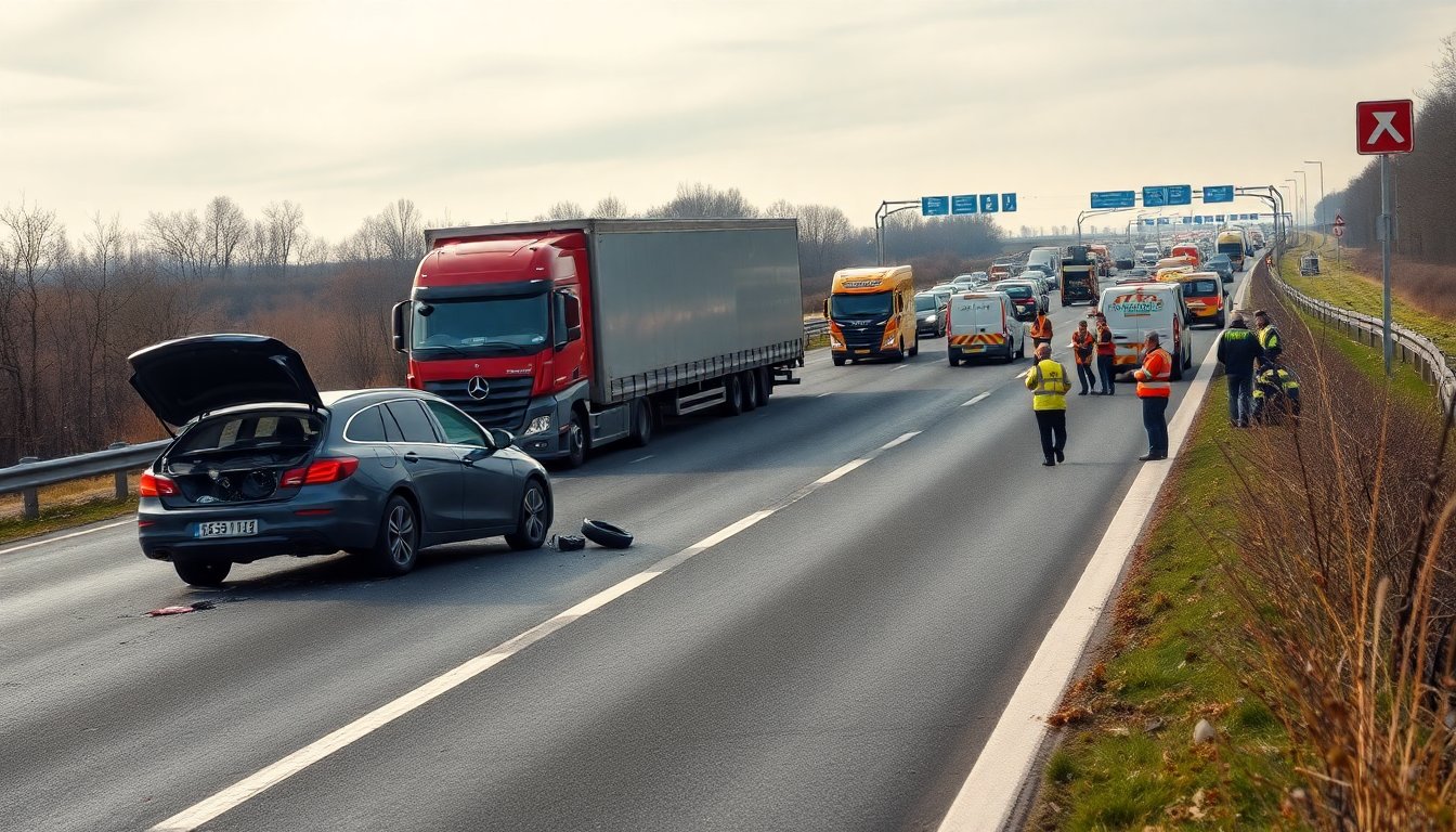 Schwerer Verkehrsunfall auf der Autobahn A4 führt zu zahlreichen Verletzten