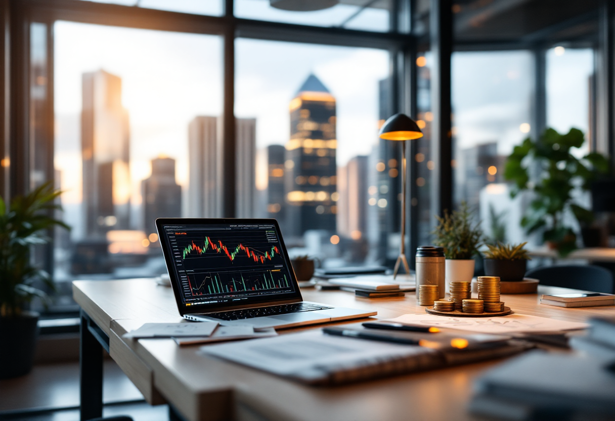 Grafico che illustra i rischi e le opportunità nel forex