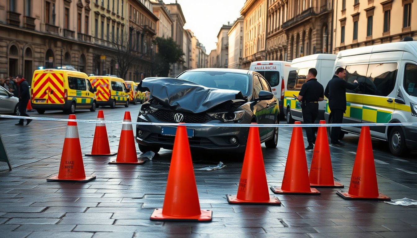 Tragico incidente stradale in centro: un morto e tre feriti