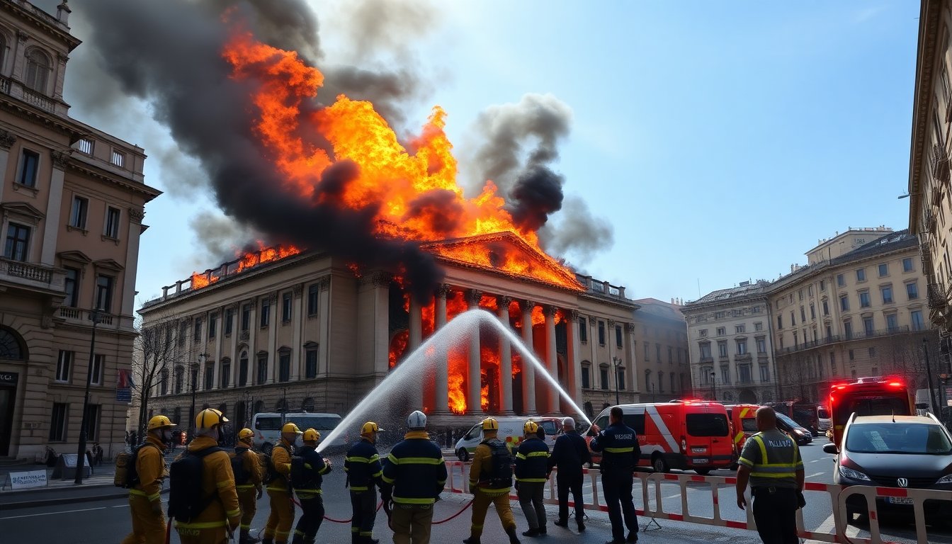 Incendio colpisce il centro di Roma, evacuate diverse strade