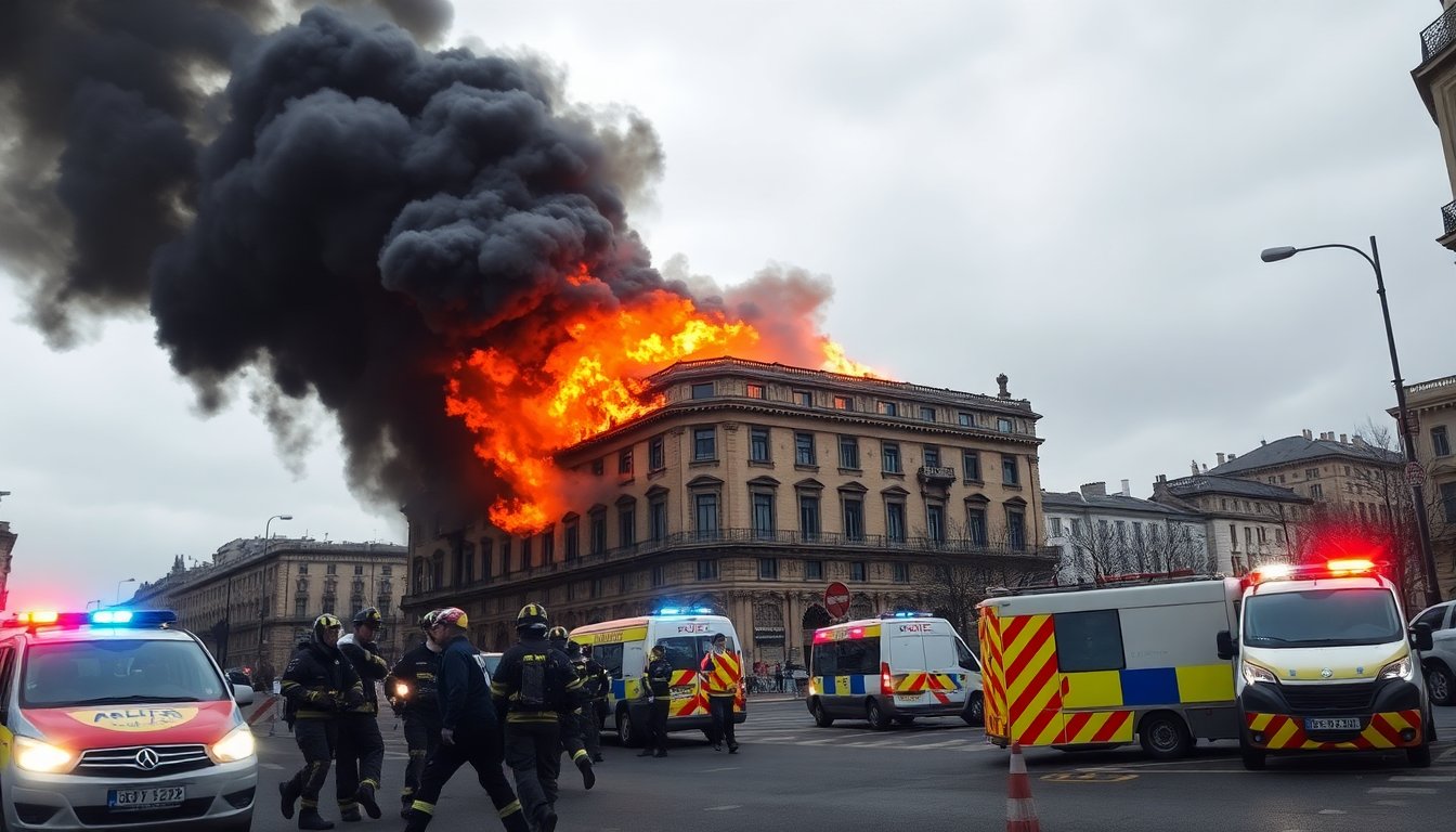 Incendio in centro città: evacuate 200 persone e chiuso il traffico