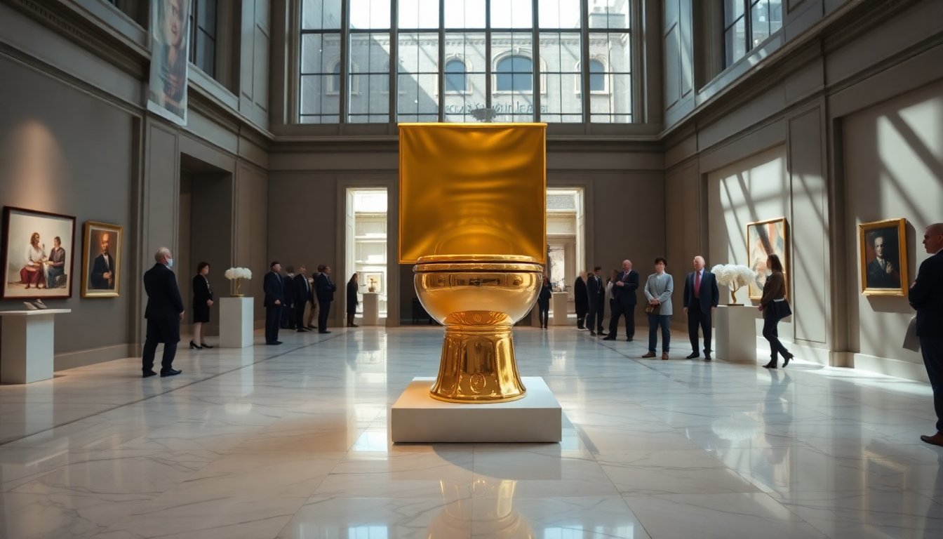Maurizio Cattelan e il wc d’oro all’asta di Sotheby’s
