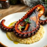 polvo grelhado com pure rustico tecnica e terroir em um prato 1772312997