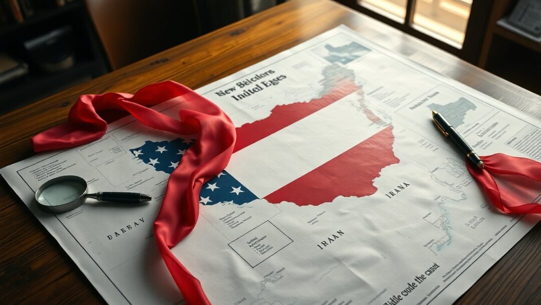 Imagem de mapa do Irã preenchido pela bandeira dos Estados Unidos chama atenção