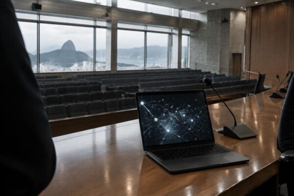 Evento BlockchainGov 2026 destaca IA e regulação no auditório do BNDES