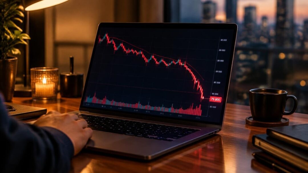 Baisse soudaine du Bitcoin sous 80 000 $ au cœur d’une tension boursière