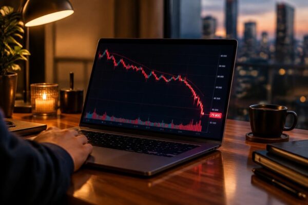 Baisse soudaine du Bitcoin sous 80 000 $ au cœur d’une tension boursière