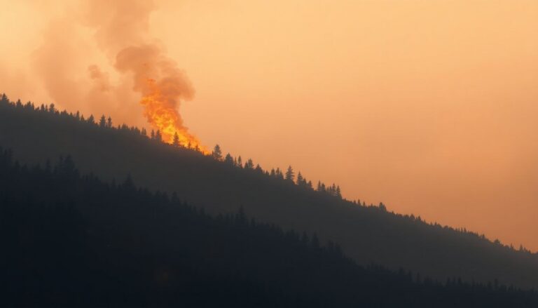 Incendio boschivo rilevato a 55 km da L’Aquila