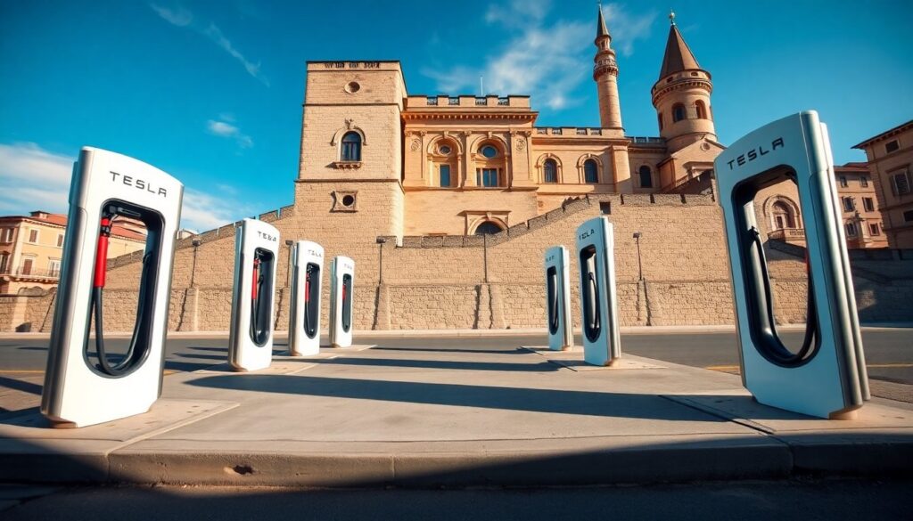 Nuovo Supercharger Tesla all’Aquila: 8 stalli ad alta potenza per veicoli elettrici